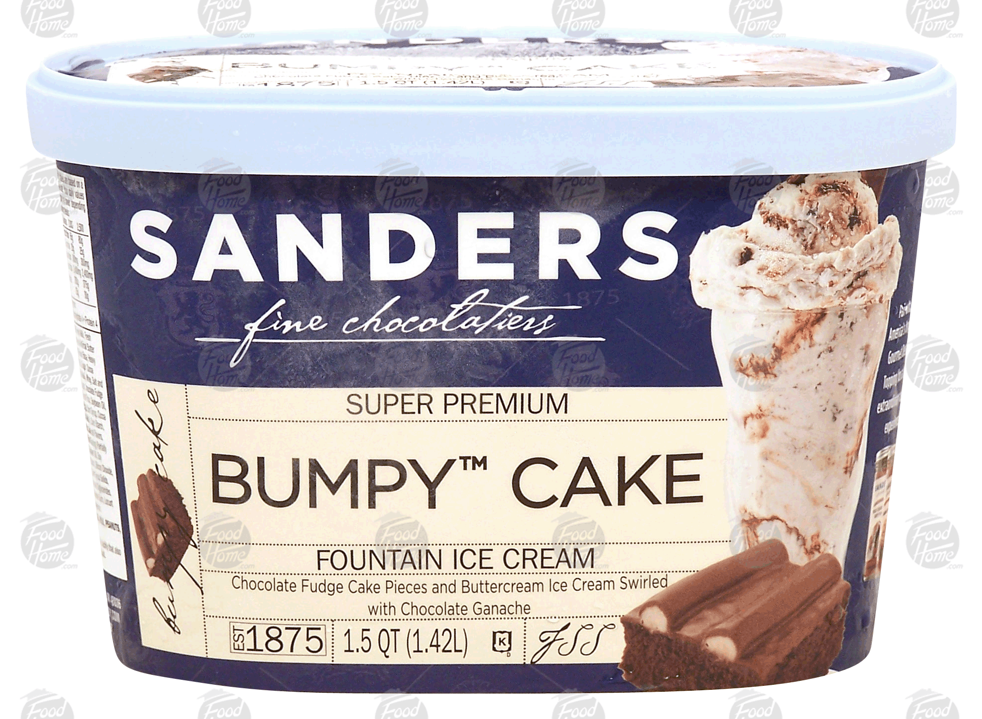 Sander's fine chocolatiers Bumpy cake fountain ice cream; chocolate fudge cake pieces, buttercream, chocolate ganache Full-Size Picture